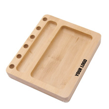 Wholesale eco friendly portable bamboo cigarette rolling tray with bag package custom logo smoking accessories